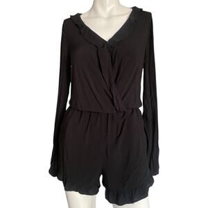 Xhilaration Black Long Sleeve Jumpsuit Romper Small